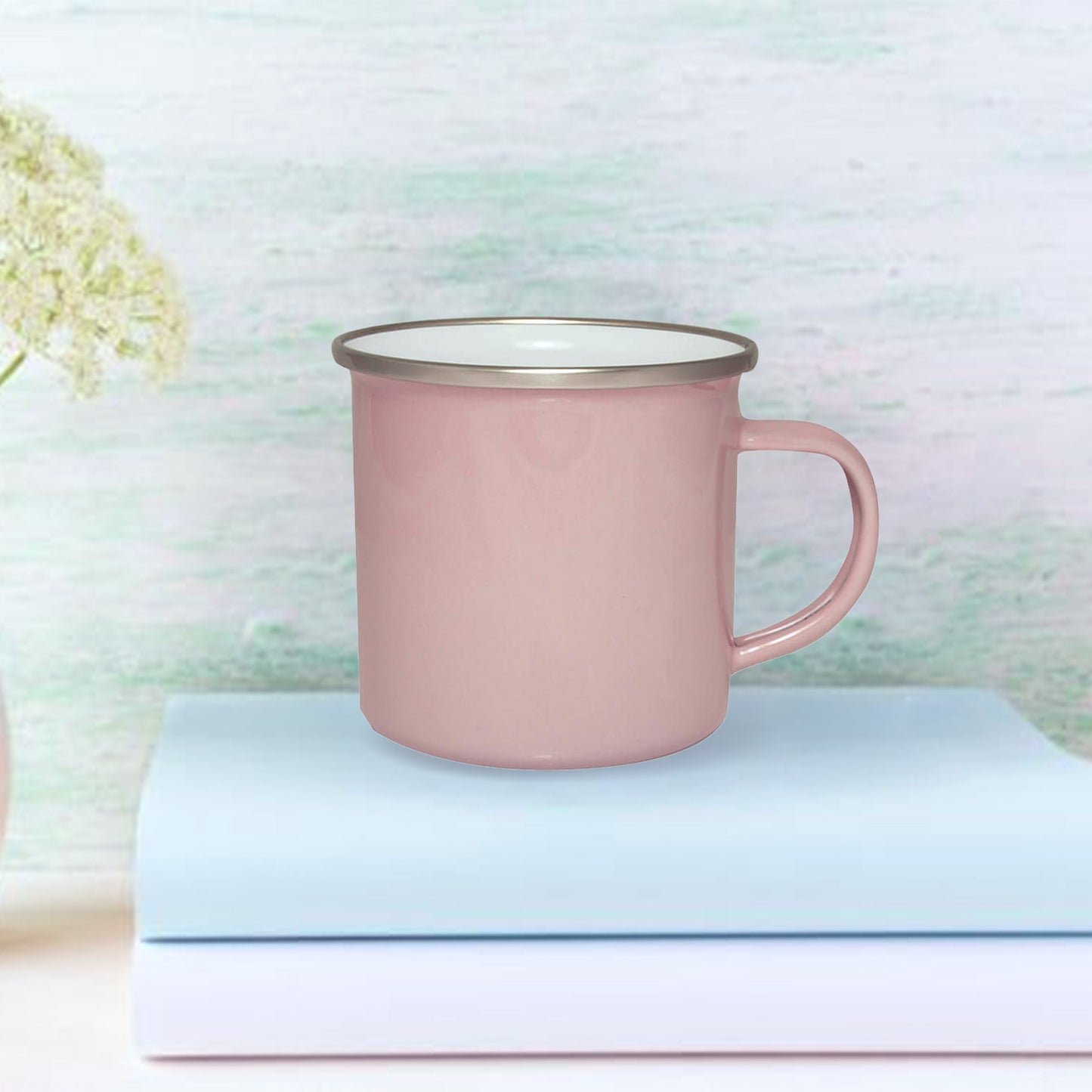 12oz/360ml Extra Glossy Colored Enamel Mug(Coral Red)