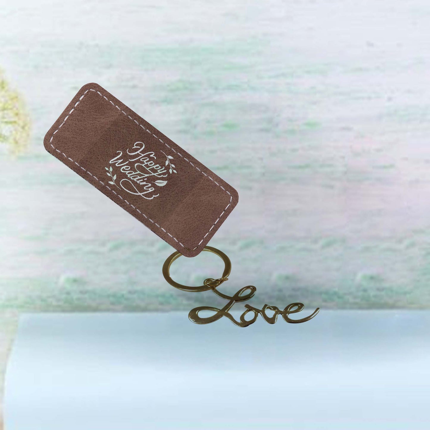 PU Leather Badge Name Tag(Gray, Small Rectangle)