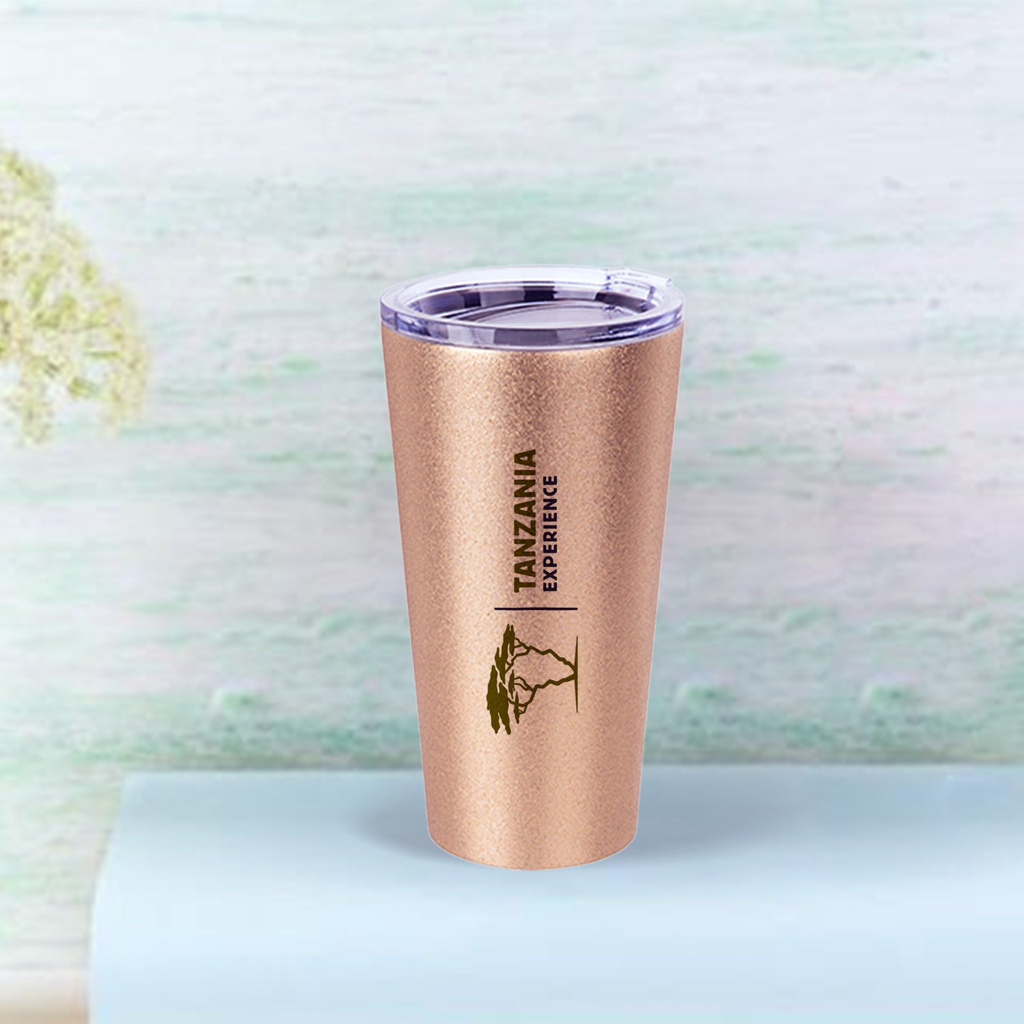 16oz/480ml Glitter Stainless Steel Tumbler w/ Lid(Gold)