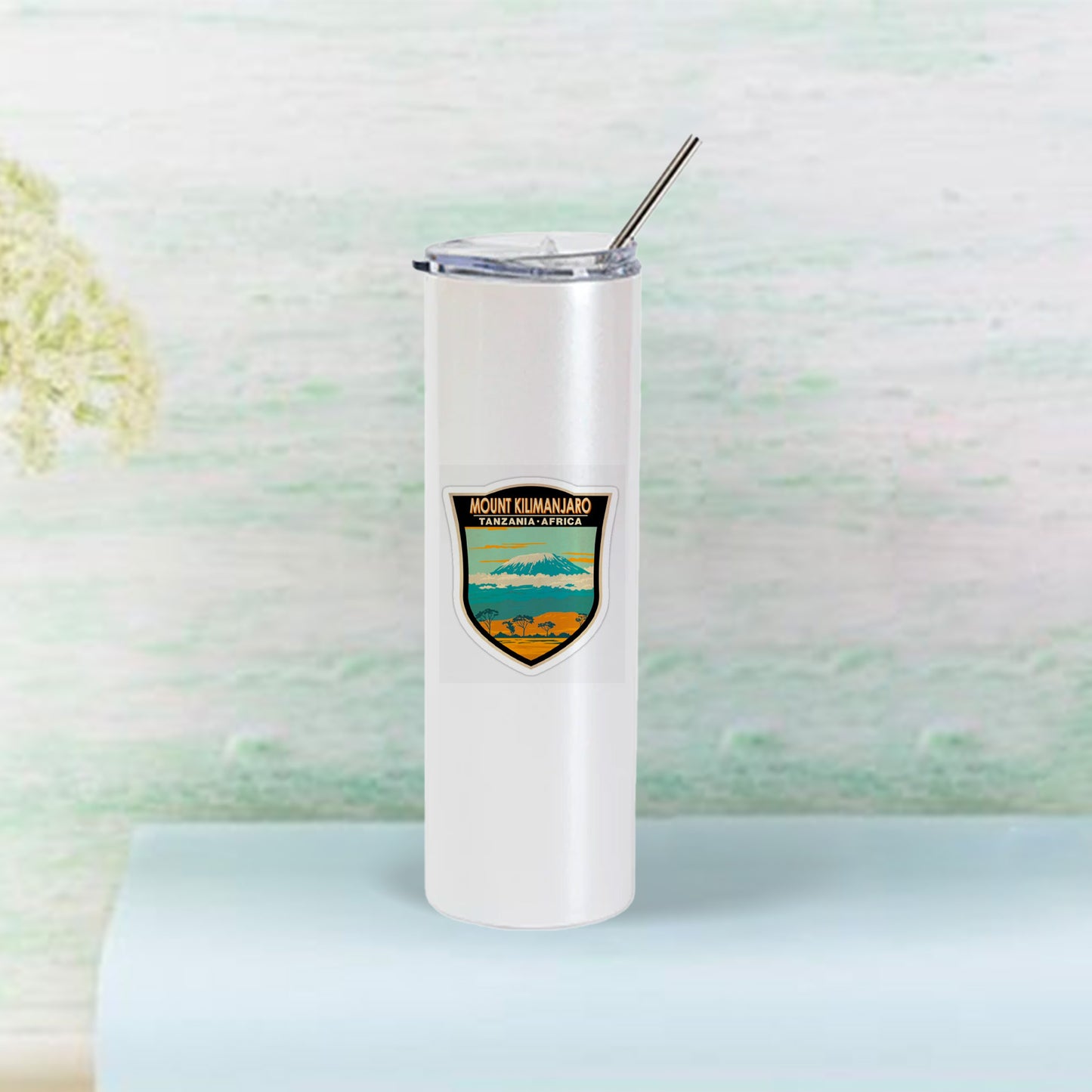 20oz/600ml Glitter Stainless Steel Skinny Tumbler with Straw & Lid(Silver)