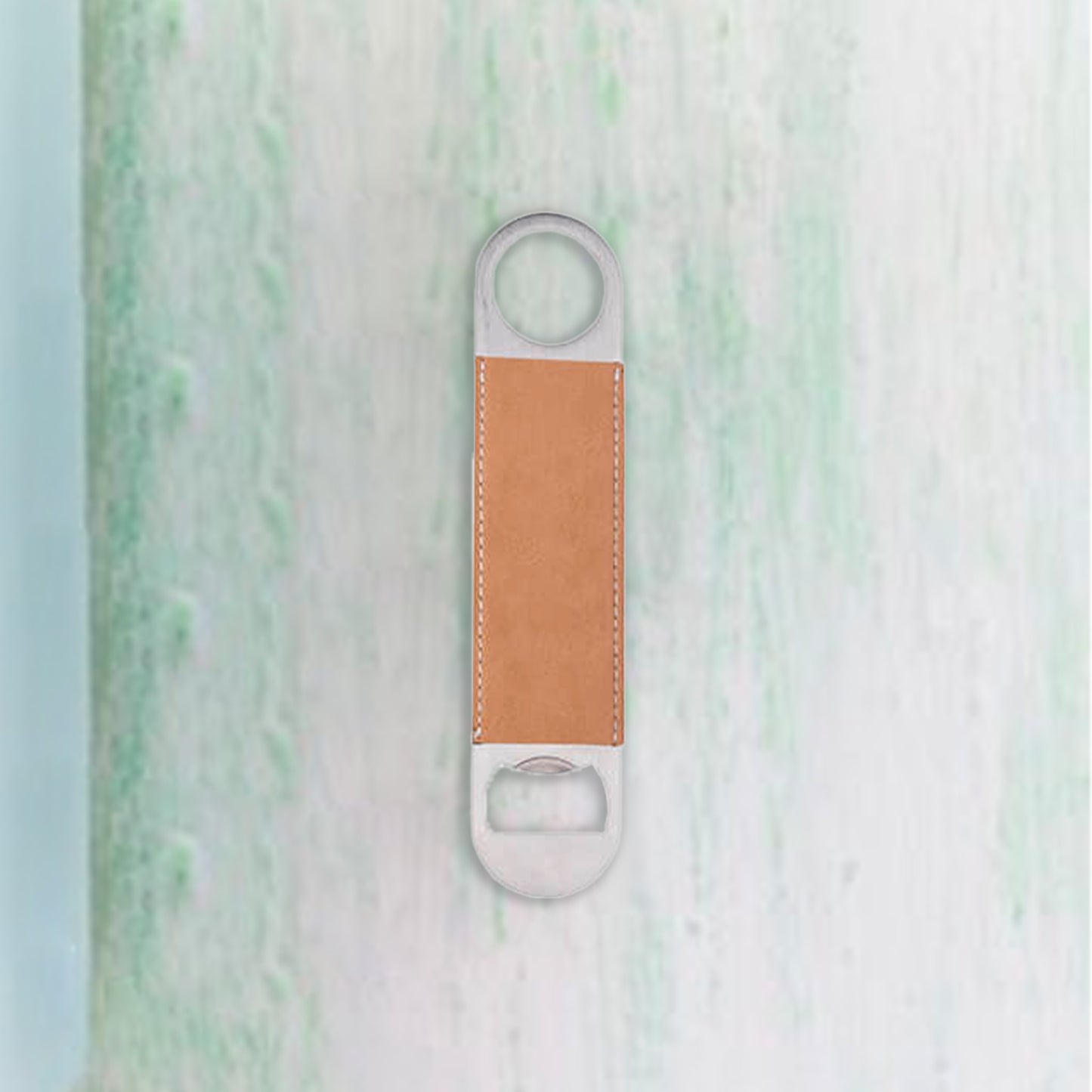 PU Stainless Steel Bottle Opener(Brown, 17.7*4cm)