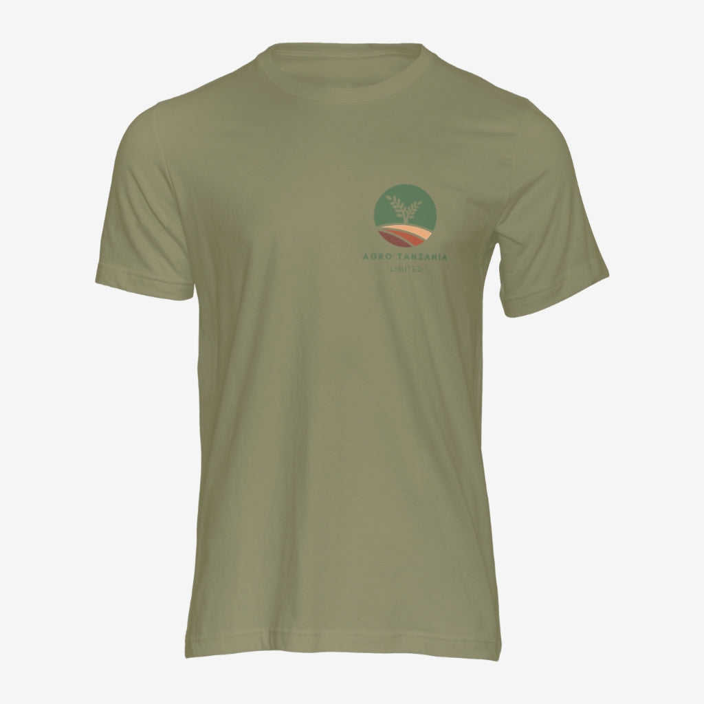 Personalized Khaki Green Unisex Round Neck T-Shirt With Your Logo
