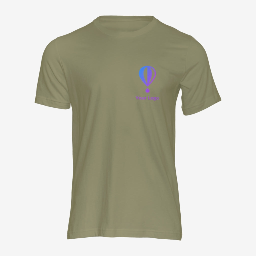 Personalized Khaki Green Unisex Round Neck T-Shirt With Your Logo