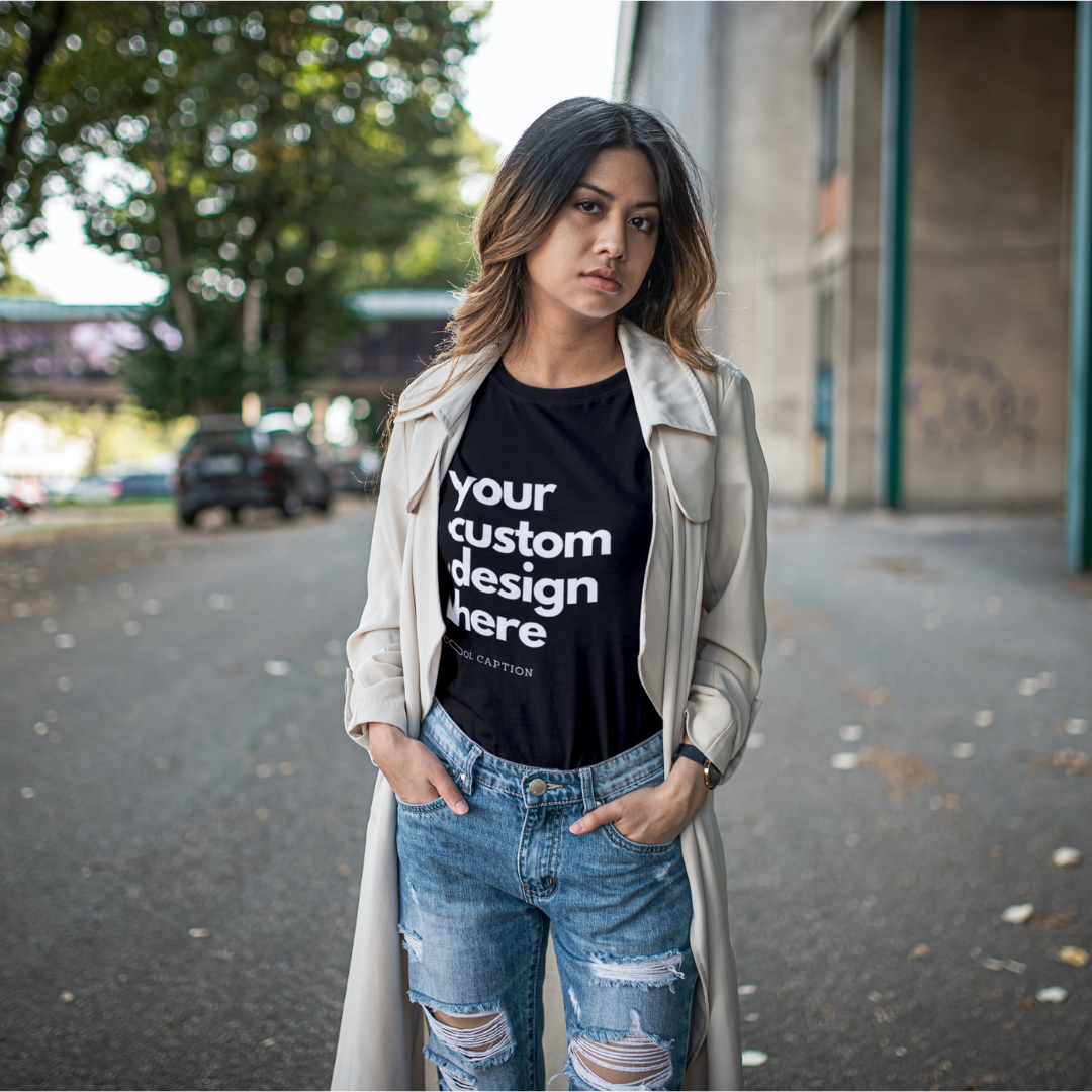 Personalized Black Unisex Round Neck T-Shirt