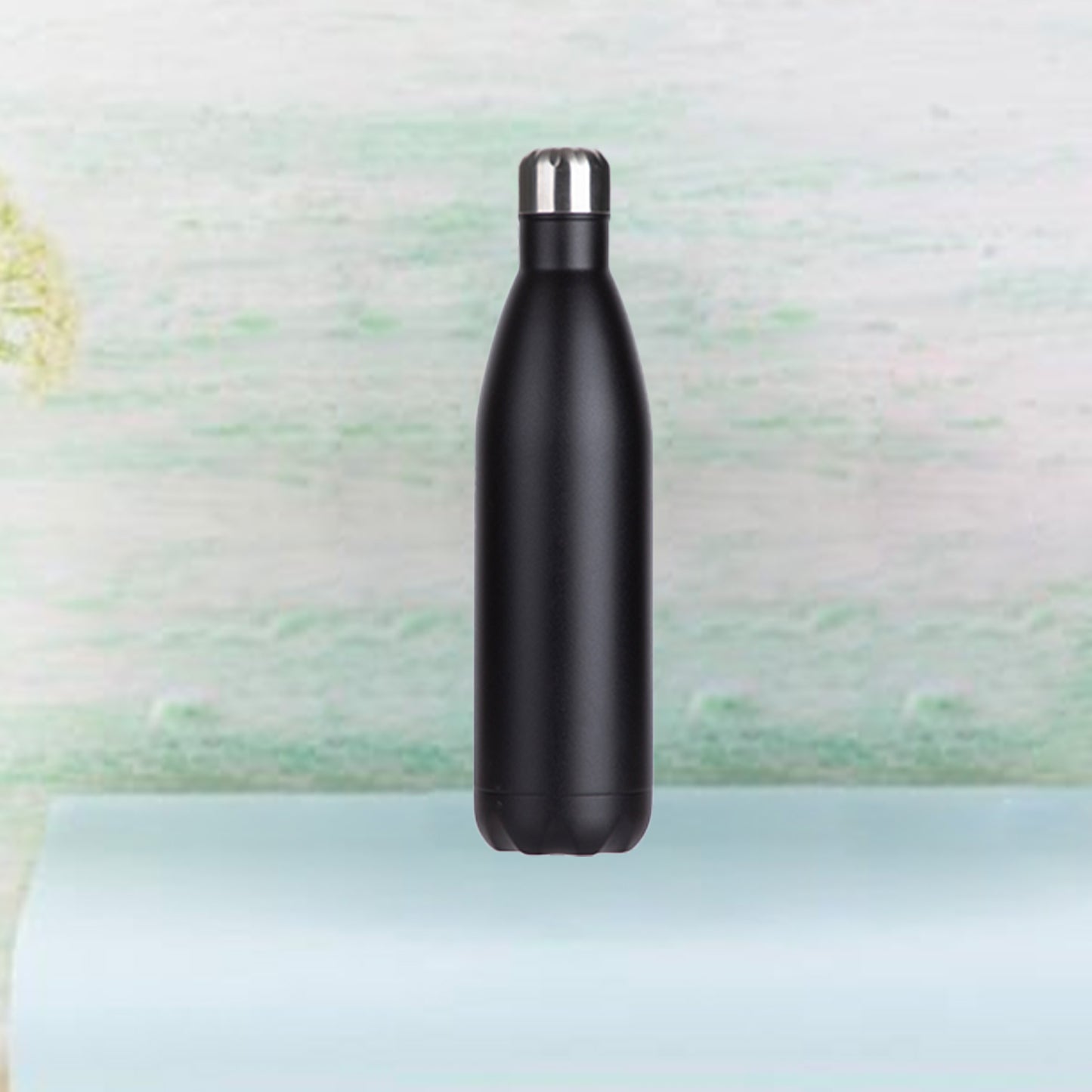 25oz/750ml Powder Coated Stainless Steel Cola Bottle (Black)