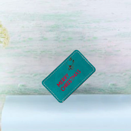 PU Leather Badge Name Tag(Green, Big Rectangle)