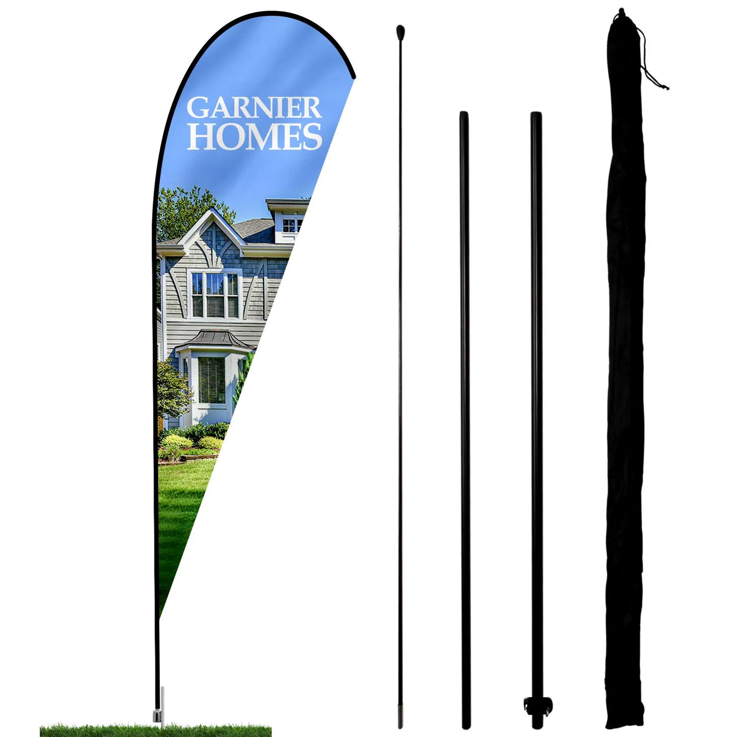 Feather shape flagpole 3.4m for 45pcs