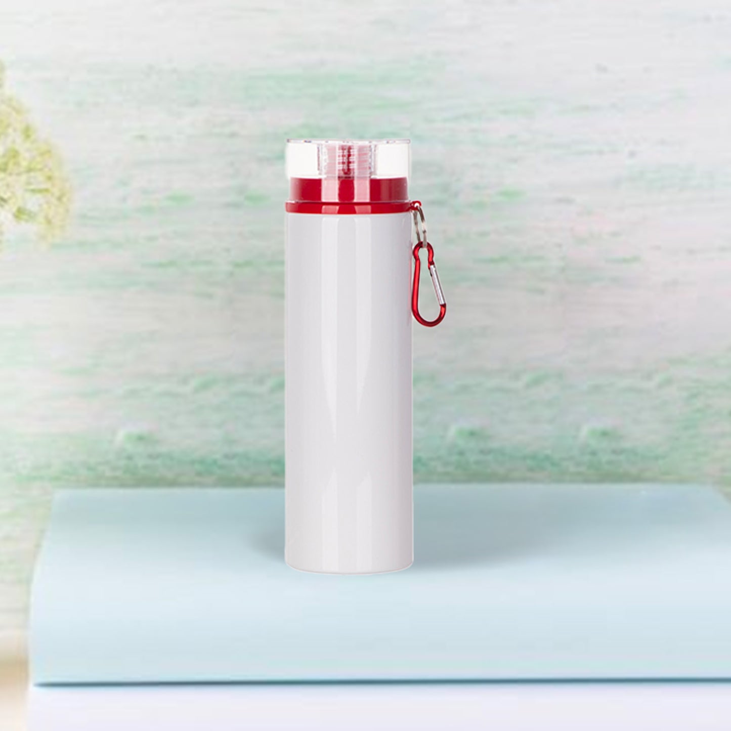 27oz/800ml Aluminum Bottle w/ Red Lid(White)