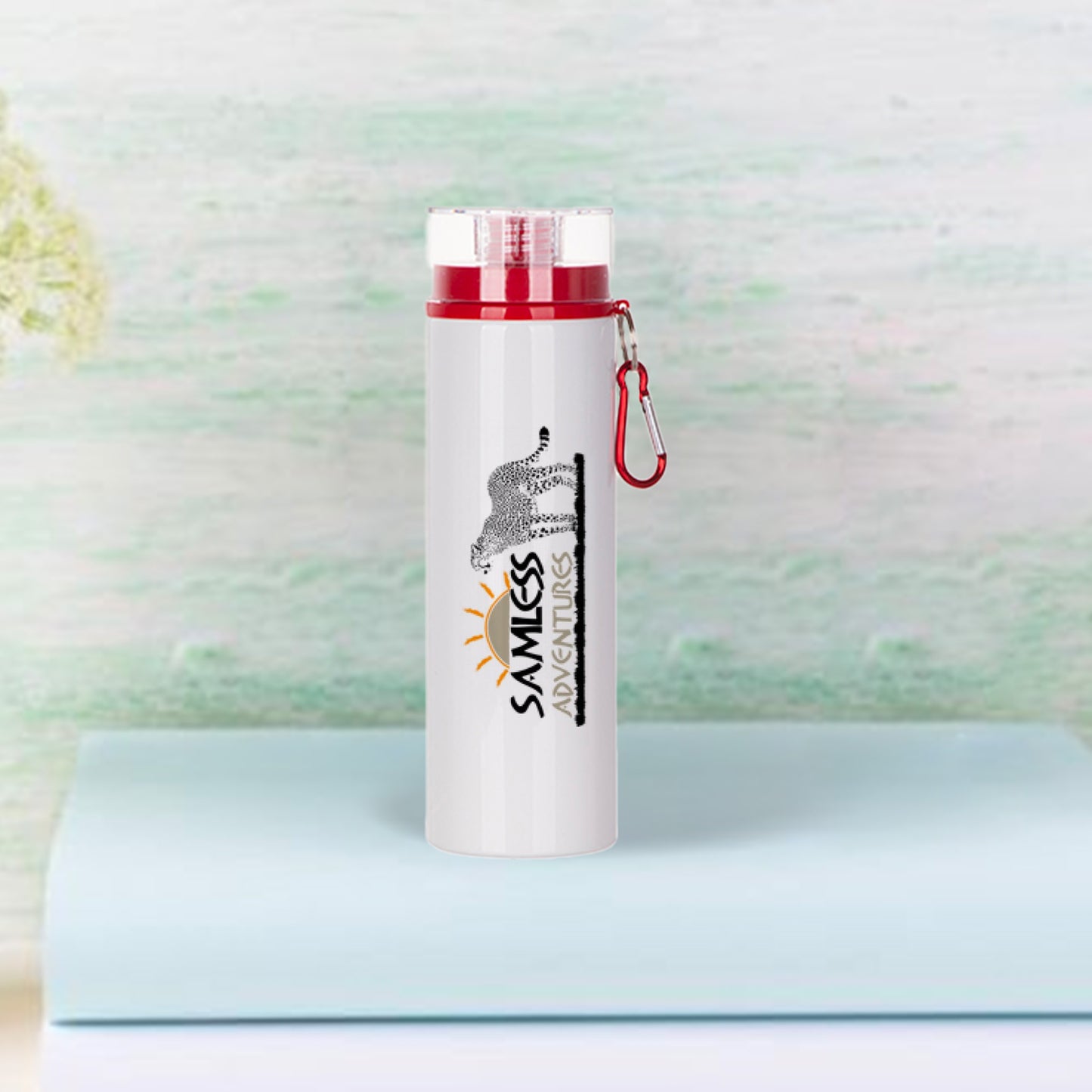 27oz/800ml Aluminum Bottle w/ Red Lid(White)