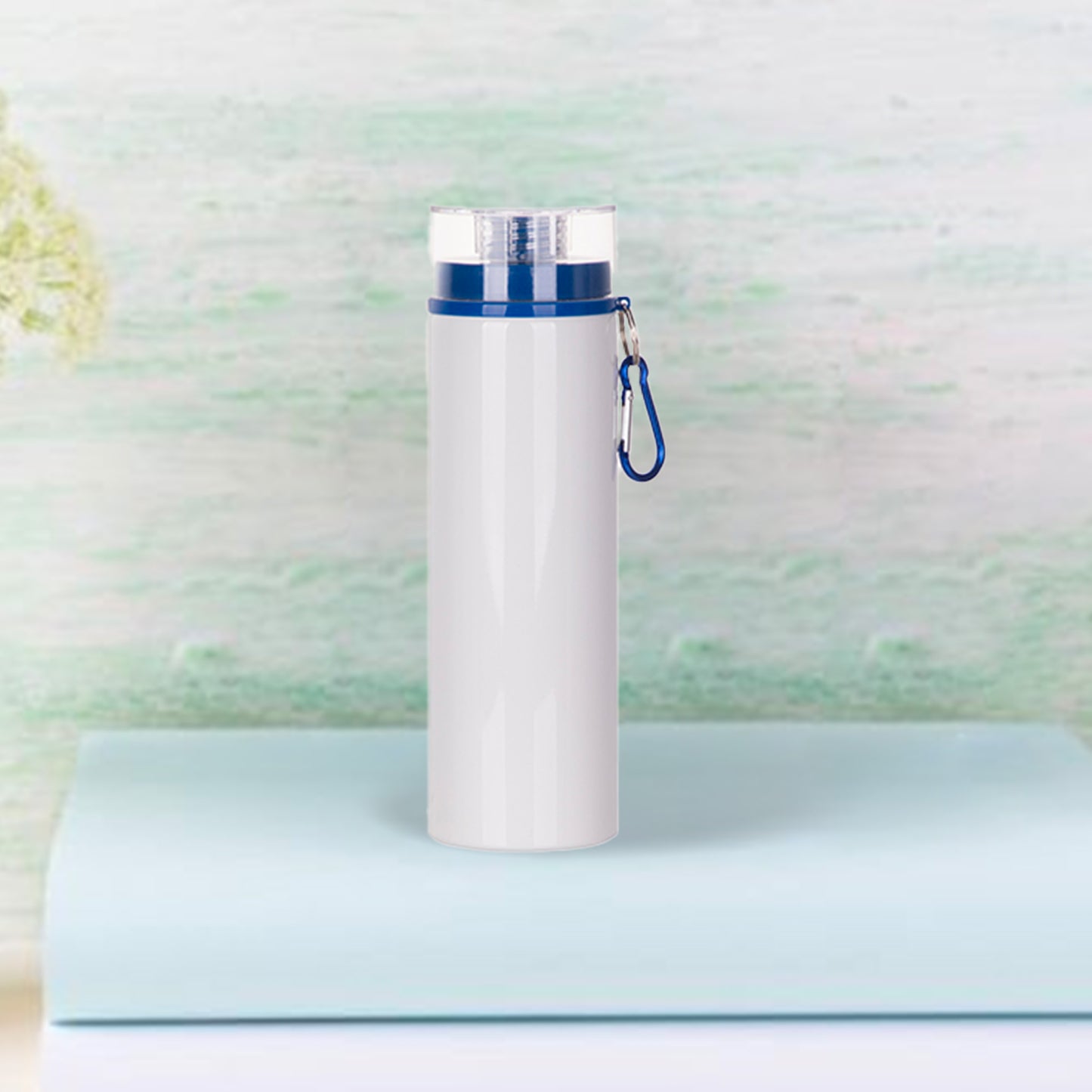 27oz/800ml Aluminum Bottle w/ Blue Lid(White)