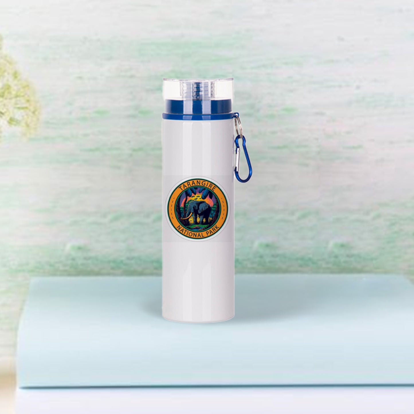 27oz/800ml Aluminum Bottle w/ Blue Lid(White)