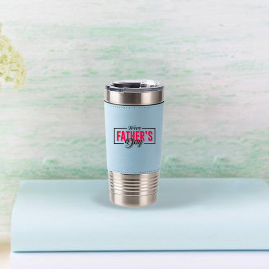 20oz/600ml Laserable Leatherette Tumbler (Light Blue)