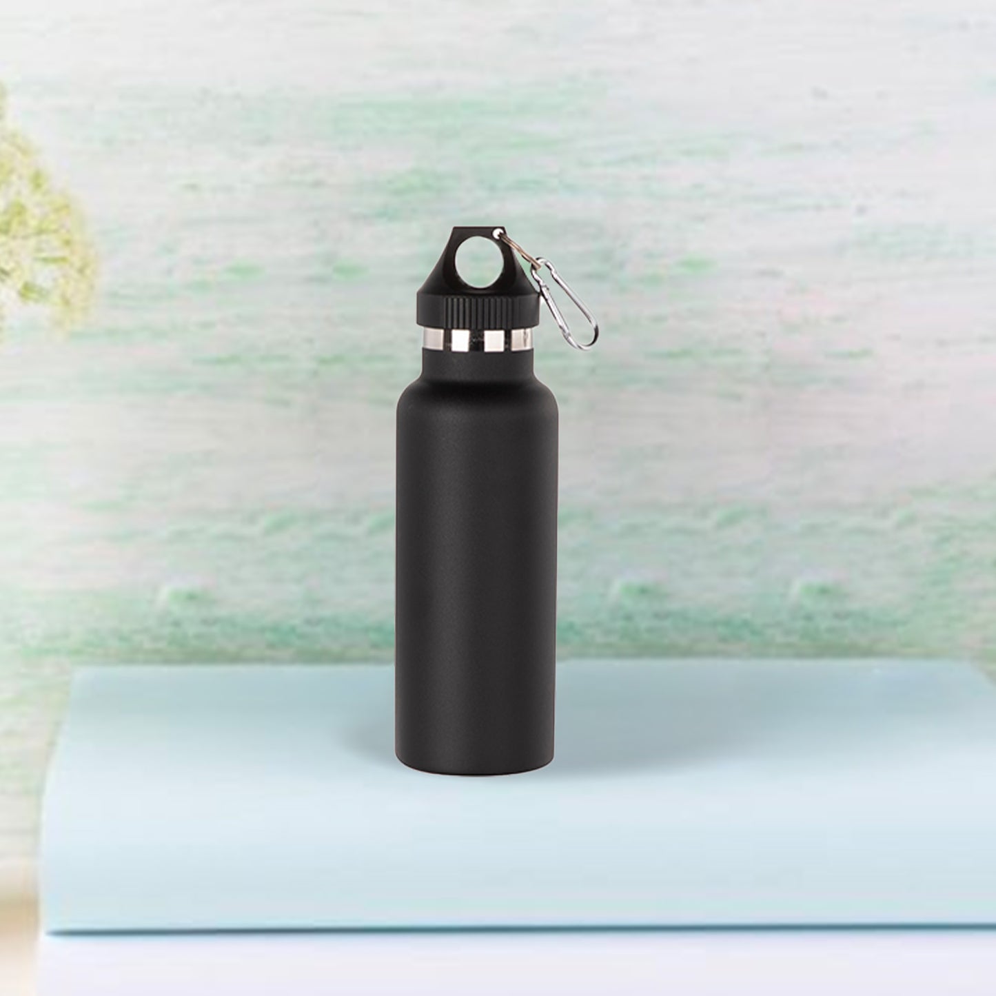 500ml/17oz Powder Coated Stainless Steel Bottle (Black)