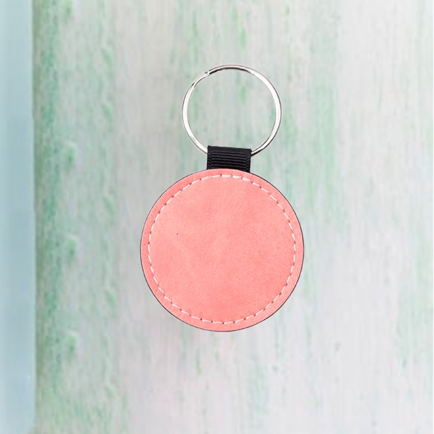 PU Leather Key Chain(Pink, Round)