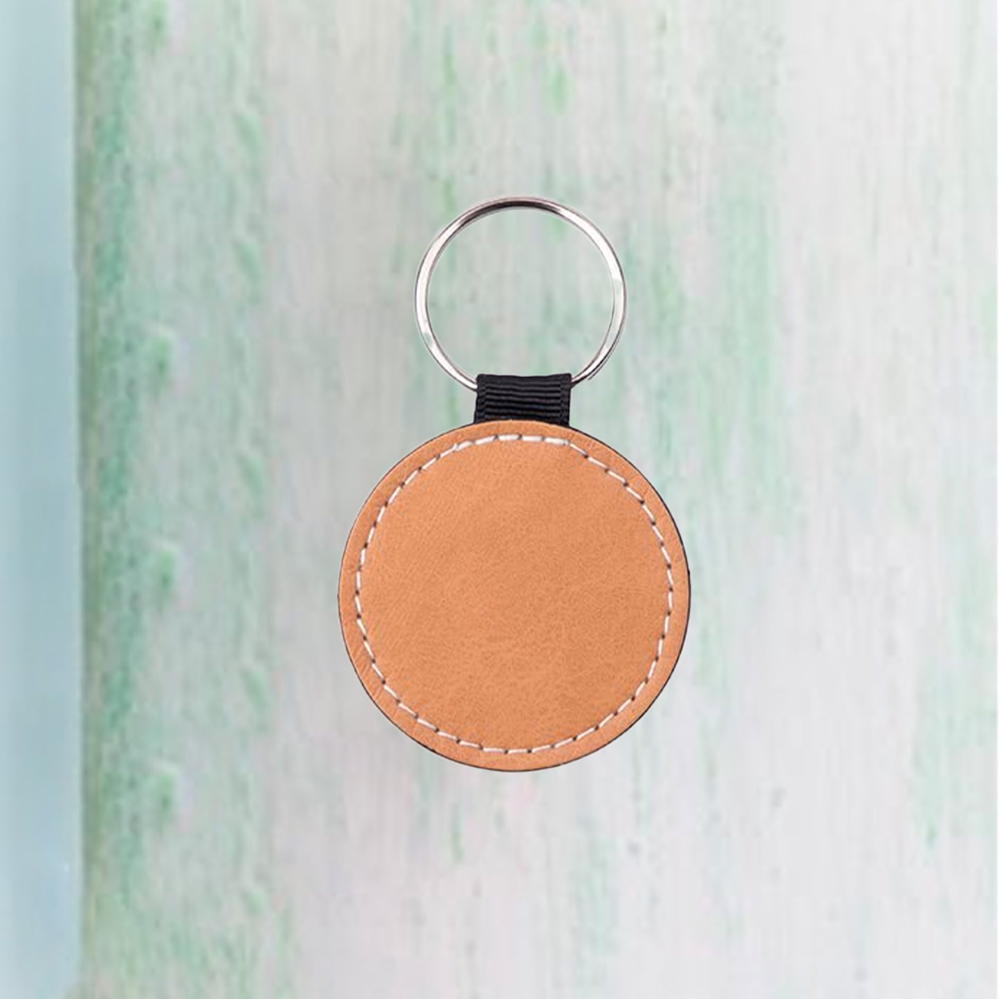 PU Leather Key Chain(Brown, Round)