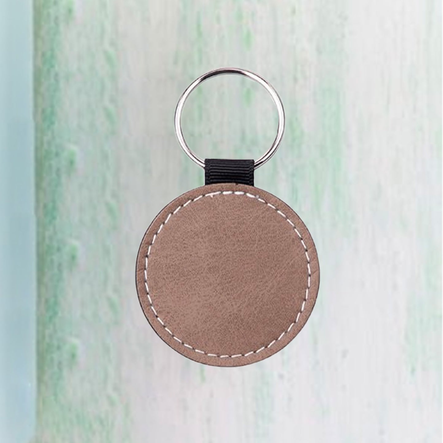 PU Leather Key Chain(Gray, Round)