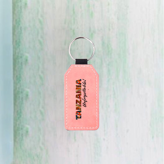PU Leather Key Chain(Pink, Barrel)