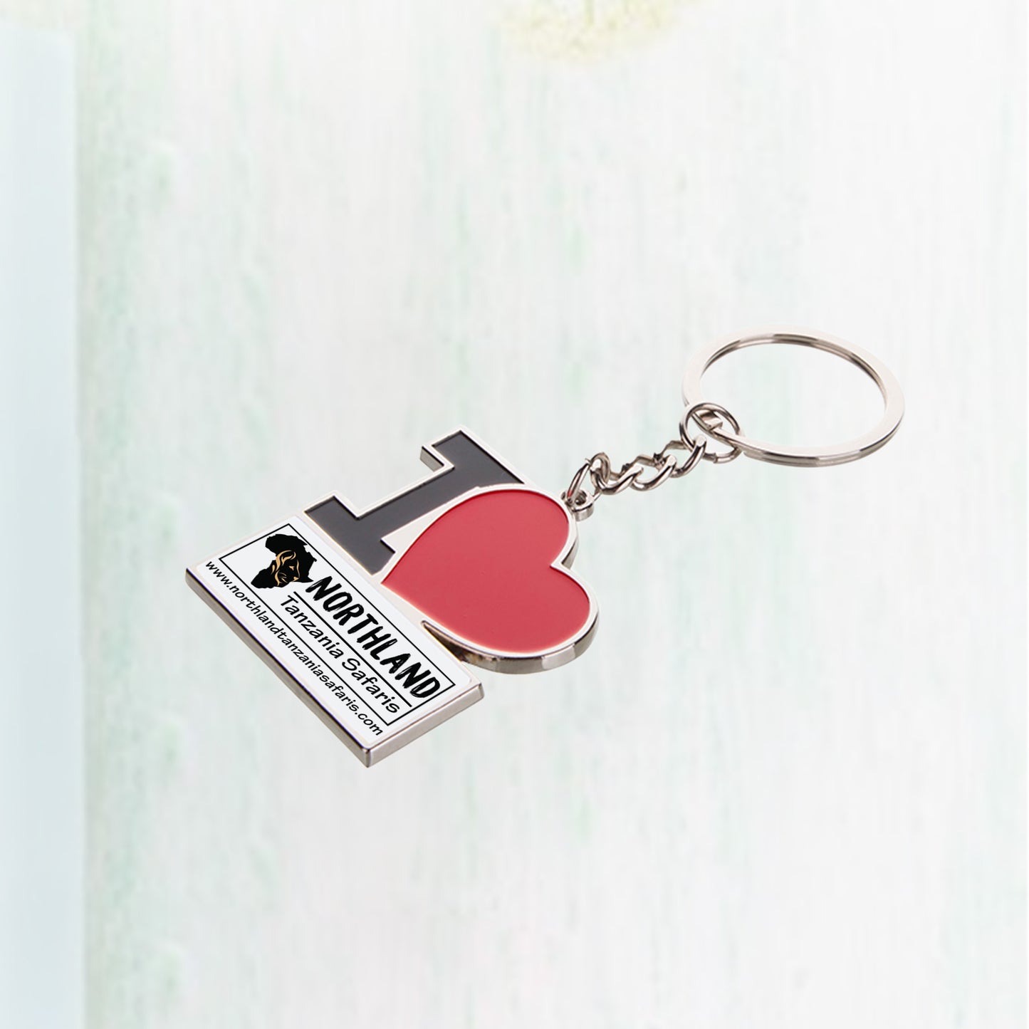 Keychain with Red Heart(I Love)