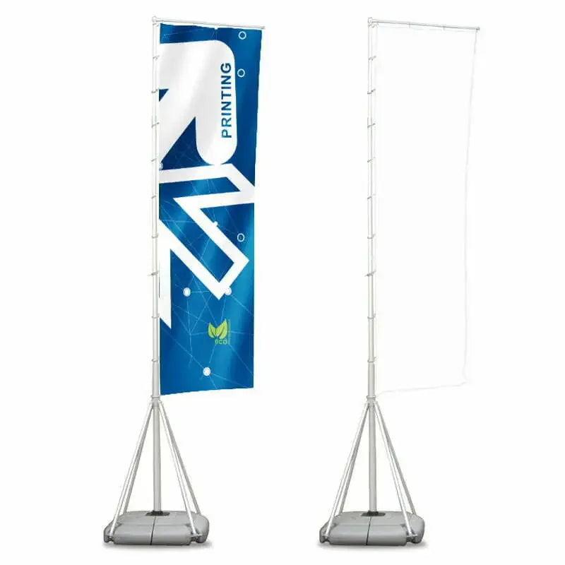 Rectangle flagpole, water bag base 70x380cm flag