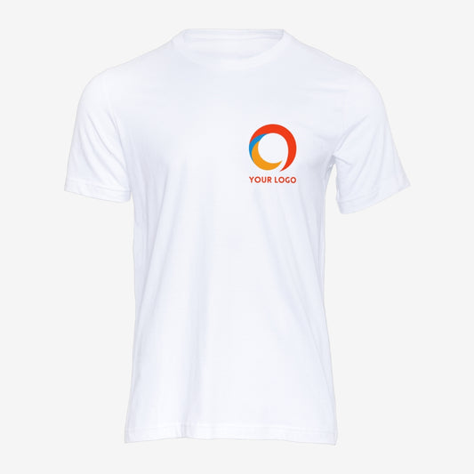 Personalized White Unisex Round Neck T-Shirt With Your Logo