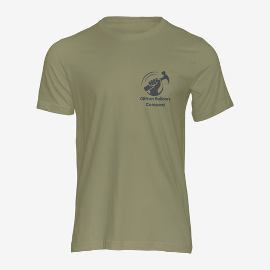 Personalized Khaki Green Unisex Round Neck T-Shirt With Your Logo